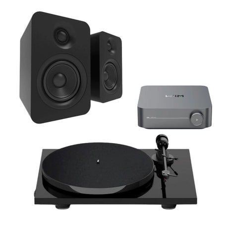 WiiM Amp + Kanto YU 4" Passive Speakers + Pro-Ject E1 Phono Turntable - K&B Audio