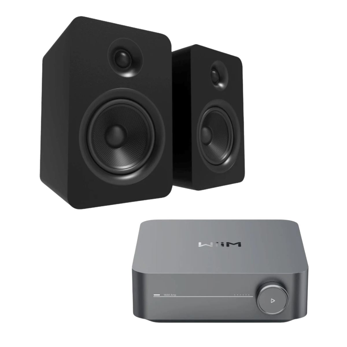 WiiM Amp + Kanto YU Passive 6" Bookshelf Speakers - K&B Audio