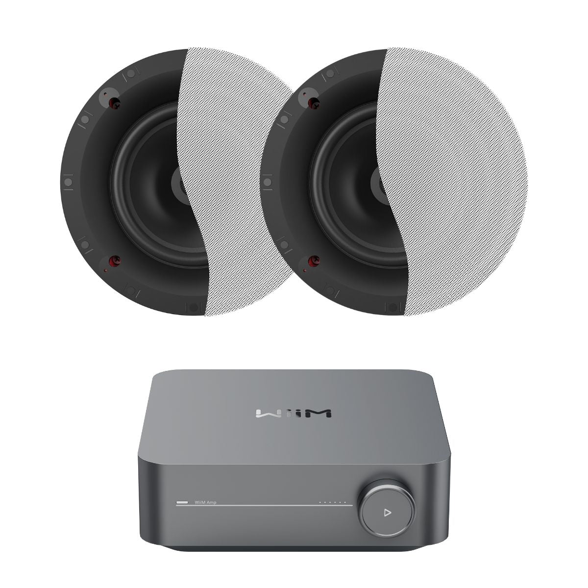 WiiM Amp Wi-Fi & Bluetooth Amplifier + Klipsch CS-16C II 6.5" Ceiling Speakers - K&B Audio