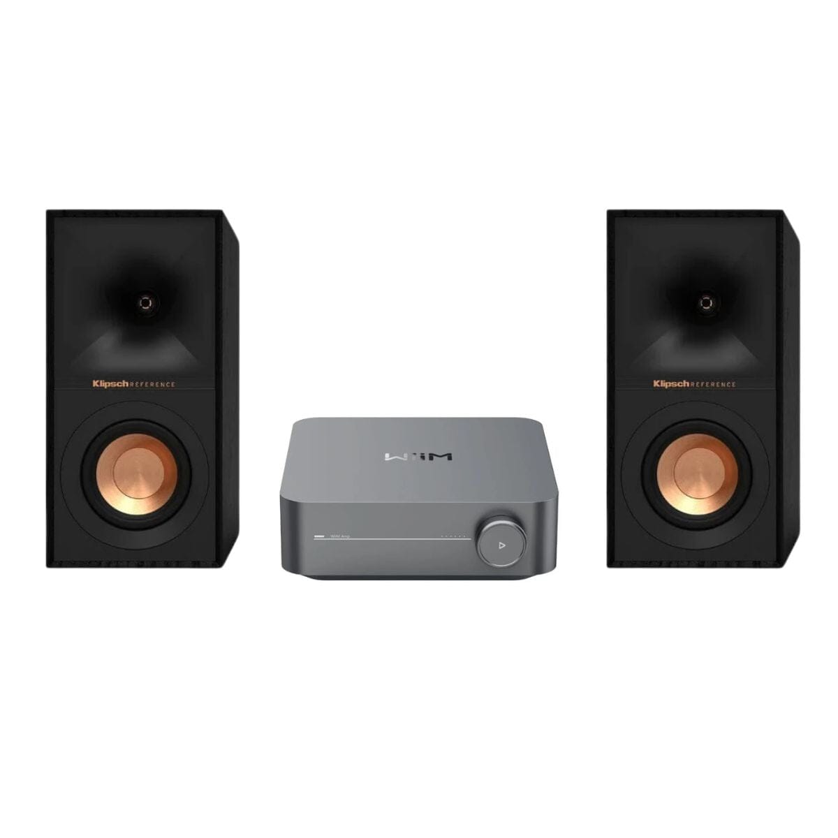 WiiM AMP Wi-Fi Amplifier + Klipsch R-40M 4" Bookshelf Speakers - K&B Audio