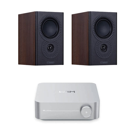 WiiM AMP + Mission LX-2 Bookshelf Speakers HiFi Systems WiiM / Mission Walnut Pearl Silver 