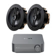 WiiM AMP Wi-Fi & Bluetooth Amplifier + OSD Audio Black Series R83 8" Ceiling Speakers - K&B Audio