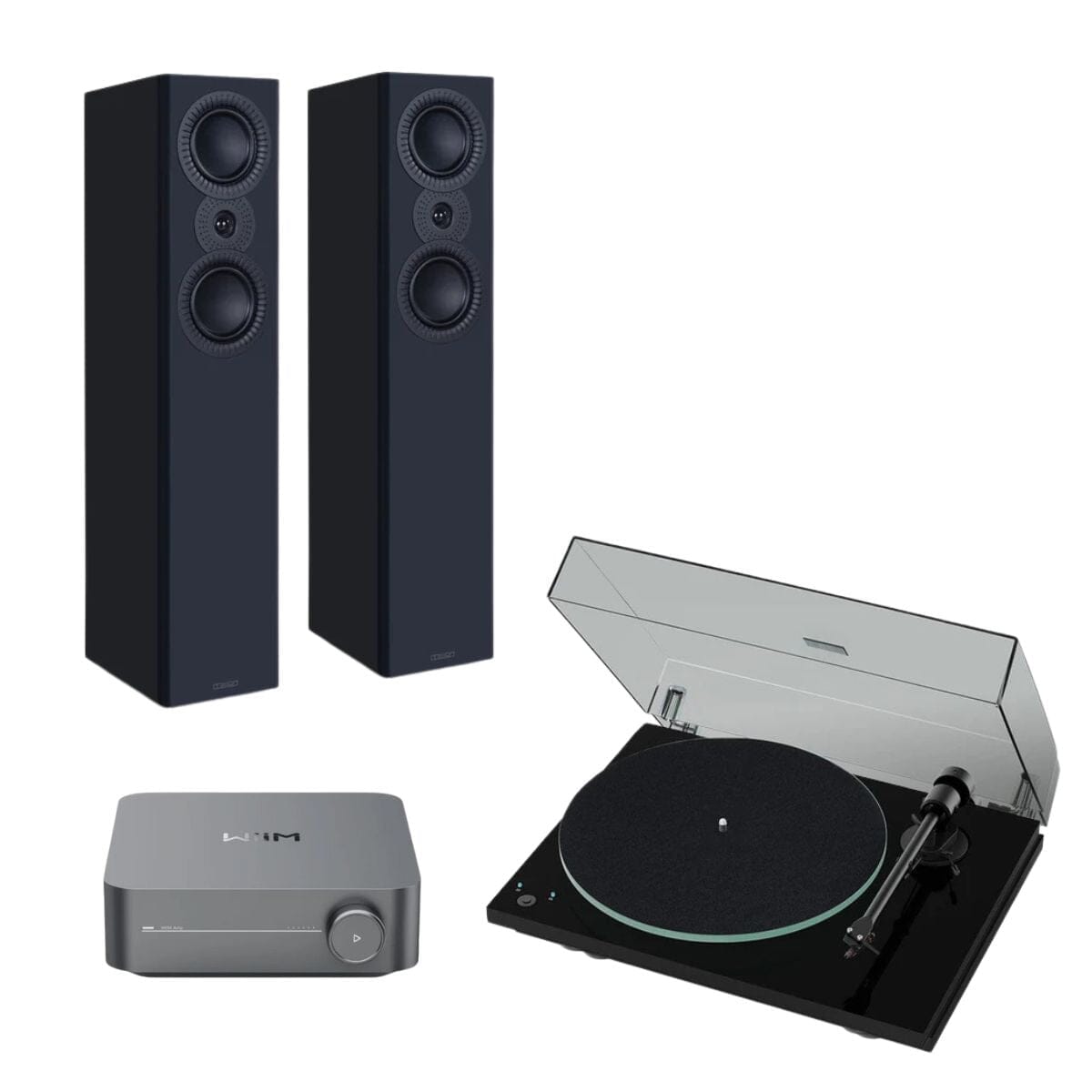 WiiM AMP + Pro-Ject T1 Phono SB + Mission LX Floorstanding Speakers - K&B Audio