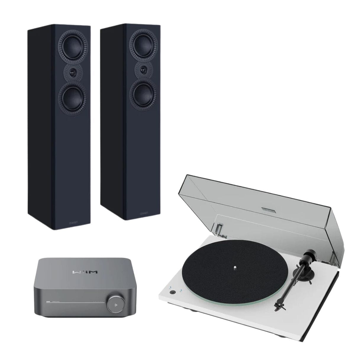 WiiM AMP + Pro-Ject T1 Phono SB + Mission LX Floorstanding Speakers - K&B Audio