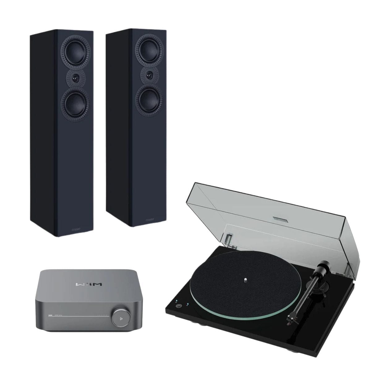 WiiM AMP + Pro-Ject T1 Phono SB + Mission LX Floorstanding Speakers - K&B Audio