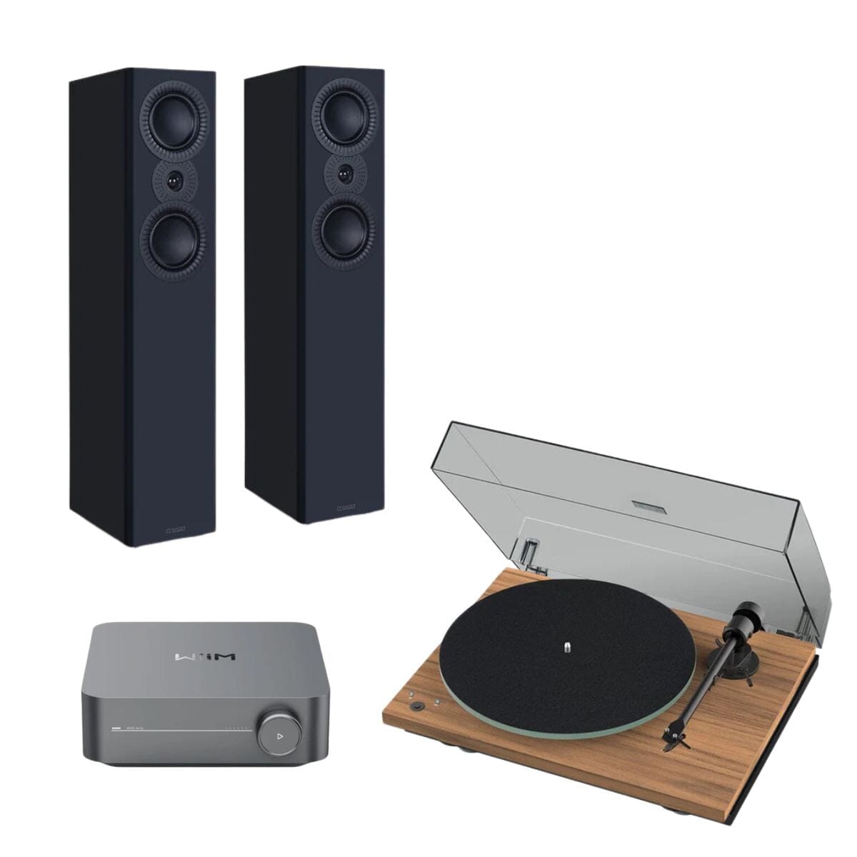 WiiM AMP + Pro-Ject T1 Phono SB + Mission LX Floorstanding Speakers - K&B Audio