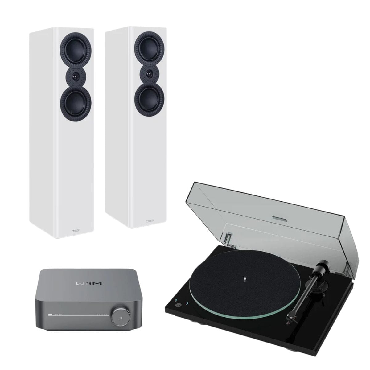 WiiM AMP + Pro-Ject T1 Phono SB + Mission LX Floorstanding Speakers - K&B Audio