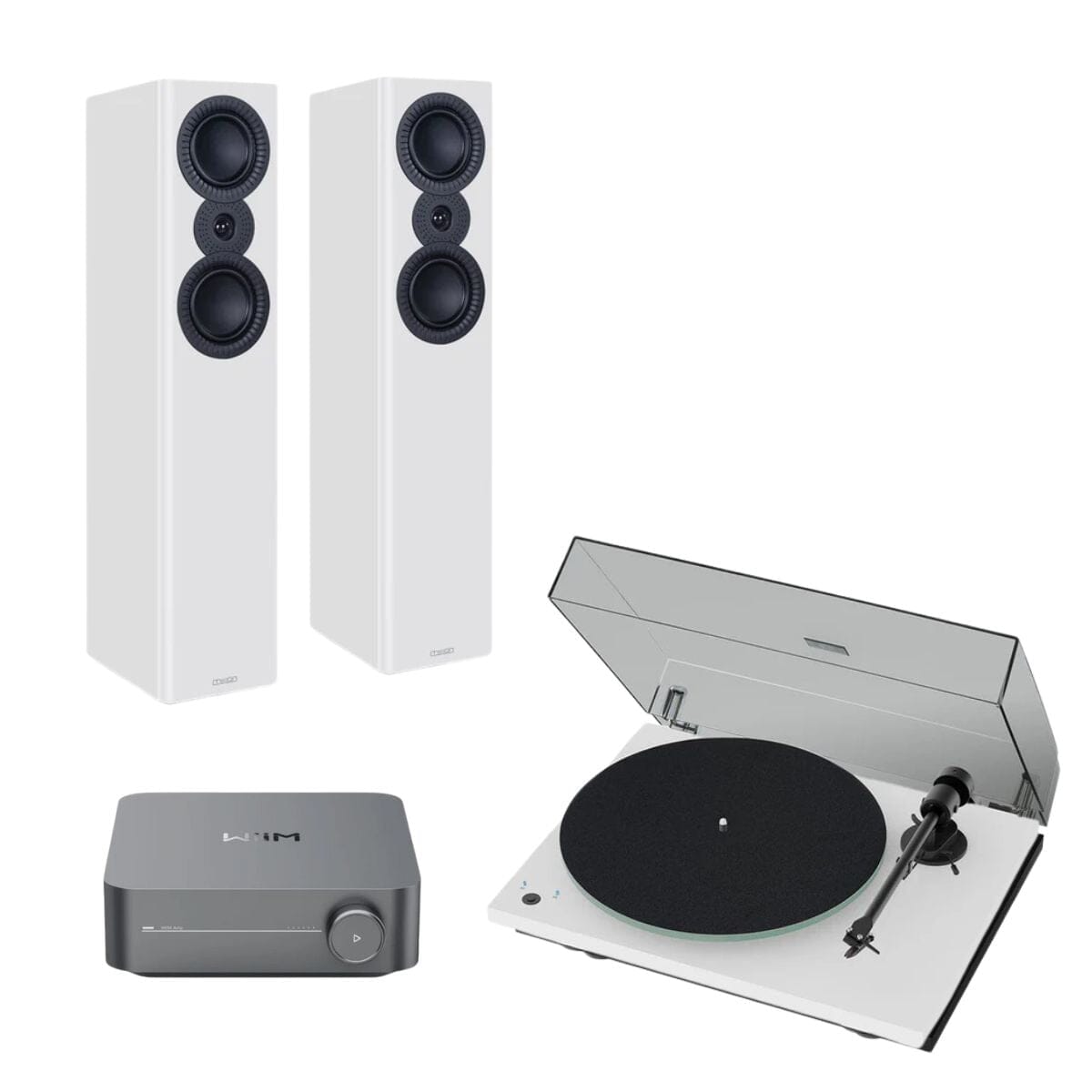 WiiM AMP + Pro-Ject T1 Phono SB + Mission LX Floorstanding Speakers - K&B Audio