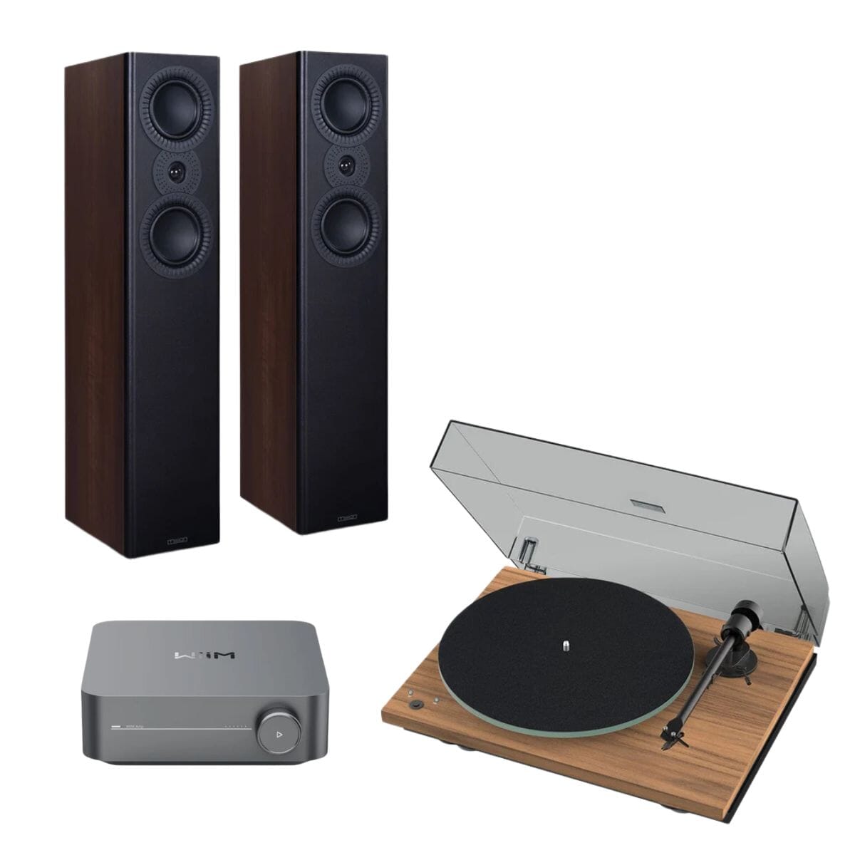 WiiM AMP + Pro-Ject T1 Phono SB + Mission LX Floorstanding Speakers - K&B Audio