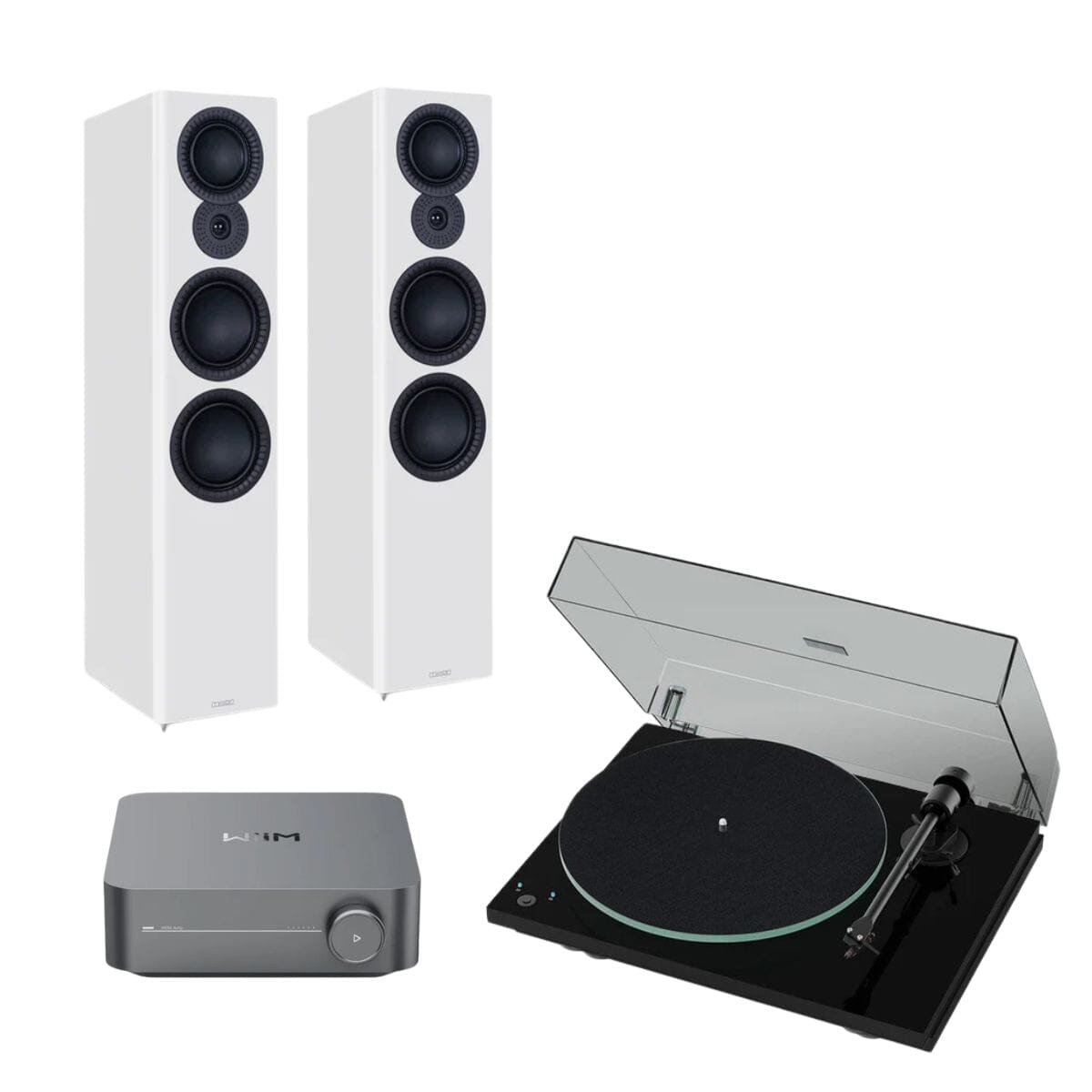 WiiM AMP + Pro-Ject T1 Phono SB + Mission LX Floorstanding Speakers - K&B Audio