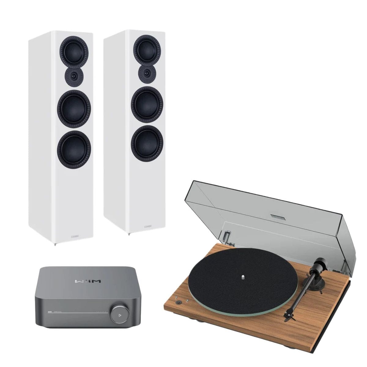 WiiM AMP + Pro-Ject T1 Phono SB + Mission LX Floorstanding Speakers - K&B Audio