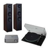 WiiM AMP + Pro-Ject T1 Phono SB + Mission LX Floorstanding Speakers Turntable Bundles WiiM LX-6 Walnut Pearl Black