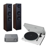 WiiM AMP + Pro-Ject T1 Phono SB + Mission LX Floorstanding Speakers Turntable Bundles WiiM LX-6 Walnut Pearl White