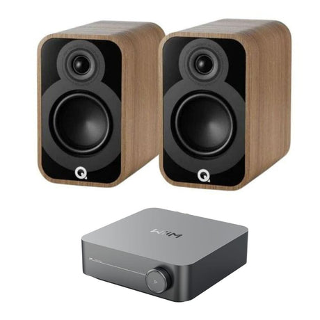 WiiM AMP + Q Acoustics 5020 5" Bookshelf Speakers HiFi Systems WiiM Oak 