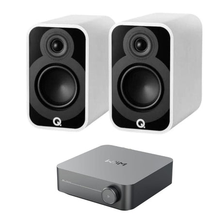 WiiM AMP + Q Acoustics 5020 5" Bookshelf Speakers HiFi Systems WiiM White 