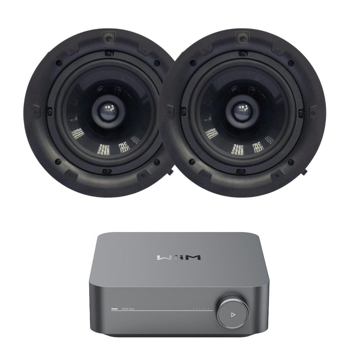 WiiM Amp Wi-Fi & Bluetooth Amplifier + Q Acoustics QI65CP 6.5" High Performance Ceiling Speakers - K&B Audio