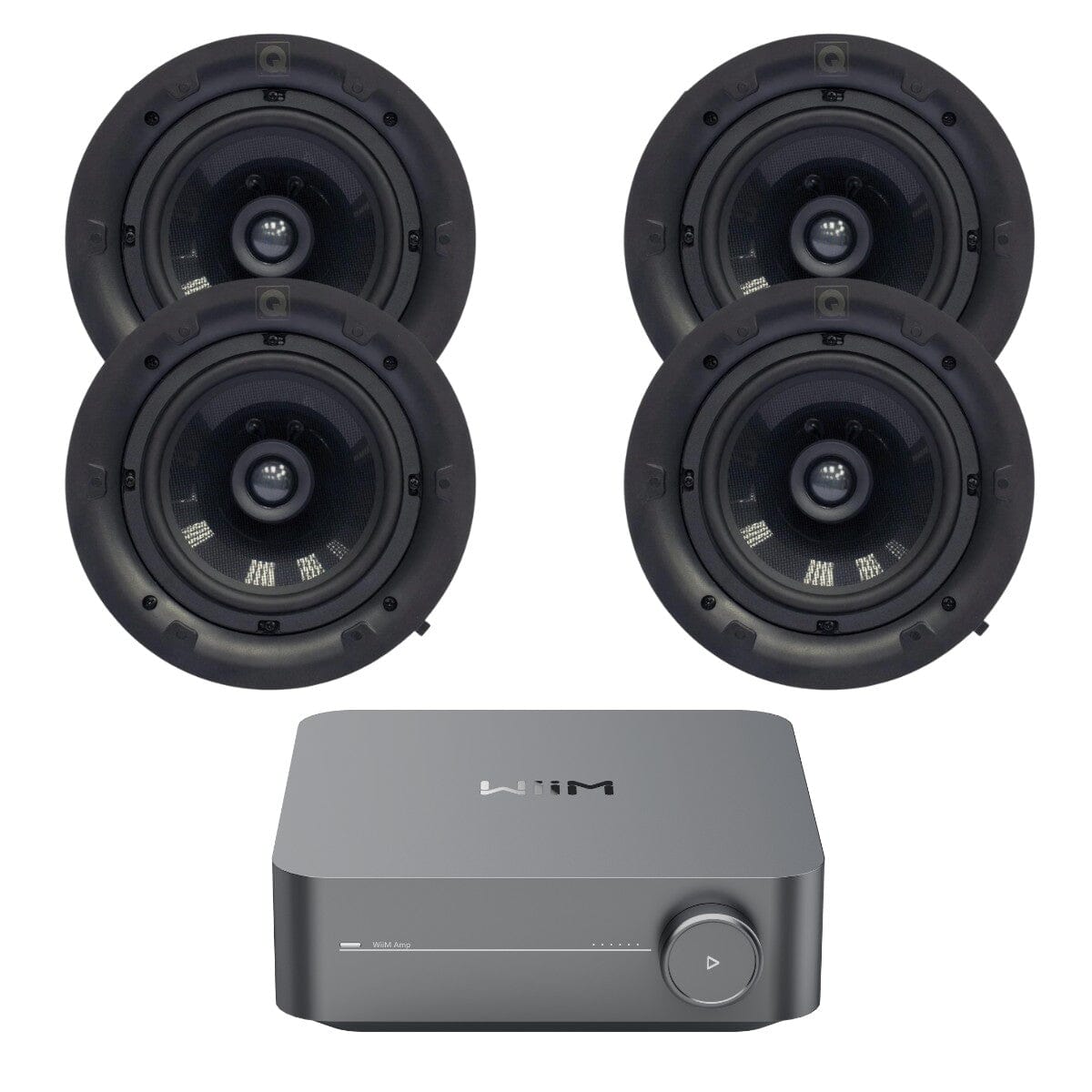 WiiM Amp Wi-Fi & Bluetooth Amplifier + Q Acoustics QI65CP 6.5" High Performance Ceiling Speakers - K&B Audio