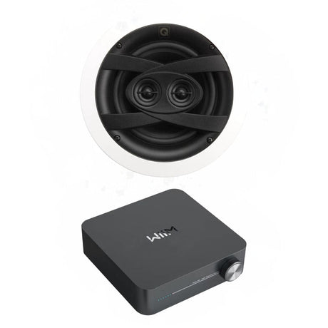 WiiM AMP WiFi & Bluetooth Ceiling Speaker System with Q Acoustics 6.5" Bathroom Ceiling Speaker - K&B Audio