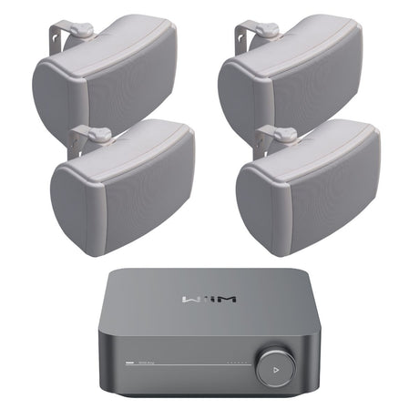 WiiM AMP Wi-Fi & Bluetooth Amplifier + Q Acoustics QI65EW 6.5" Outdoor Speakers - K&B Audio