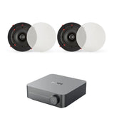 WiiM AMP + QI65CWE 6.5" Bathroom Ceiling Speaker System with Wi-Fi & Bluetooth - K&B Audio