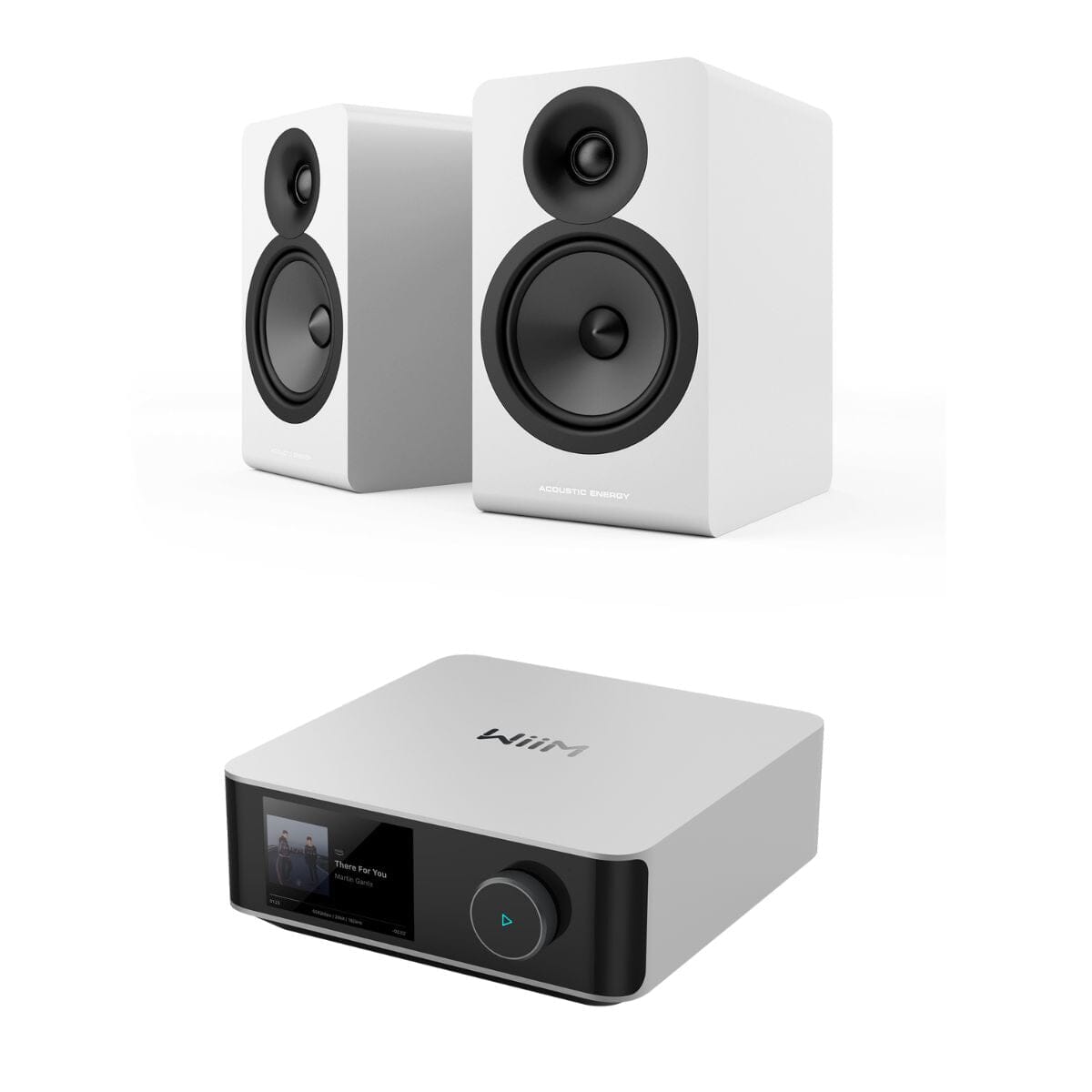 WiiM AMP Ultra + Acoustic Energy AE100² Bookshelf Speakers - K&B Audio