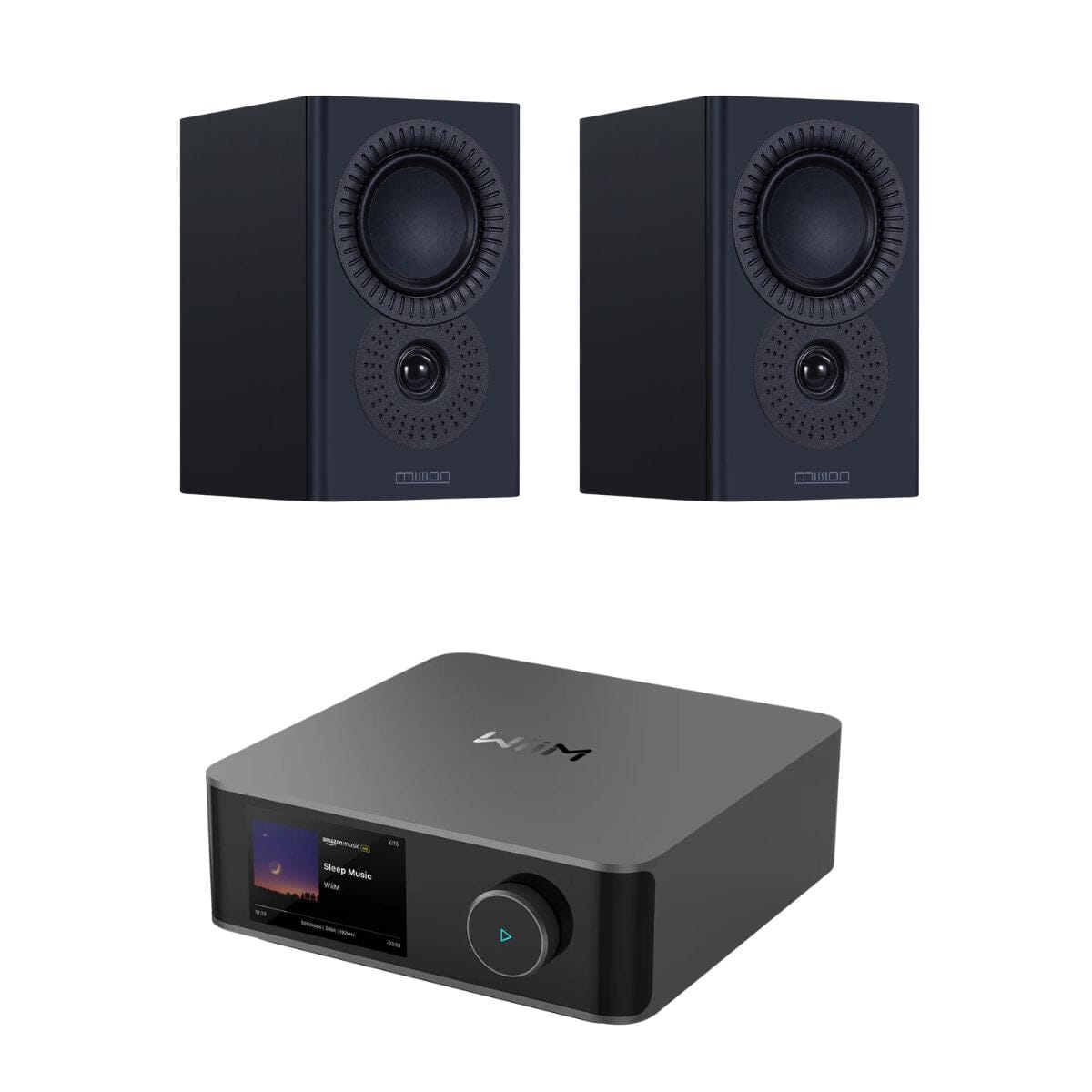 WiiM Amp Ultra + Mission LX-1 Bookshelf Speakers - K&B Audio