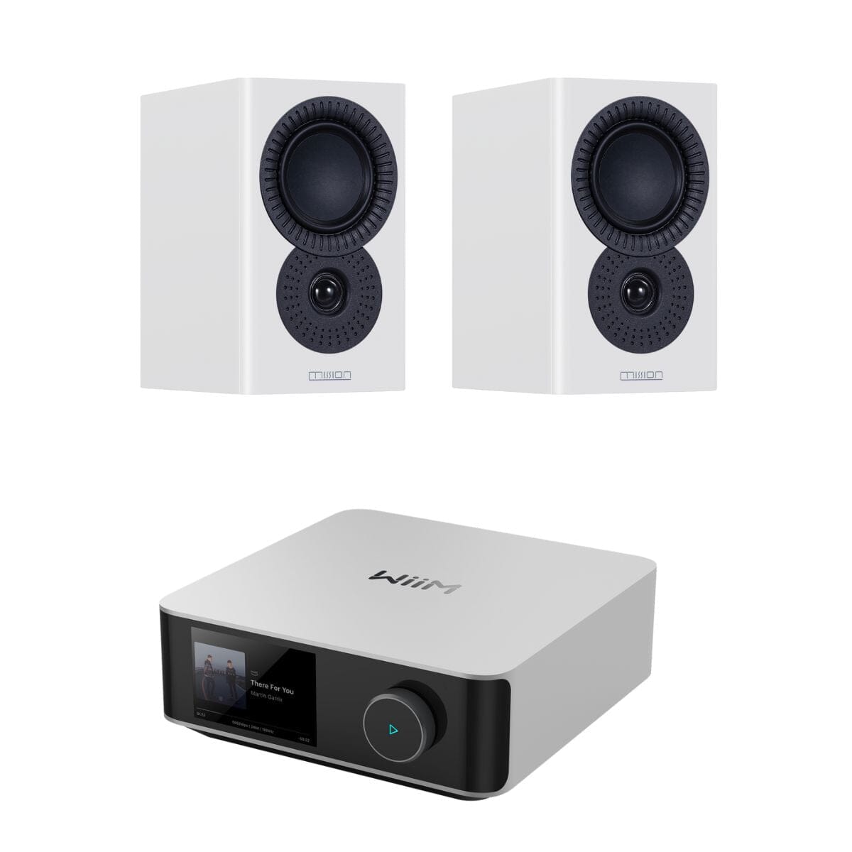 WiiM AMP Ultra + Mission LX-1 Bookshelf Speakers HiFi Systems WiiM / Mission Lux White Silver 