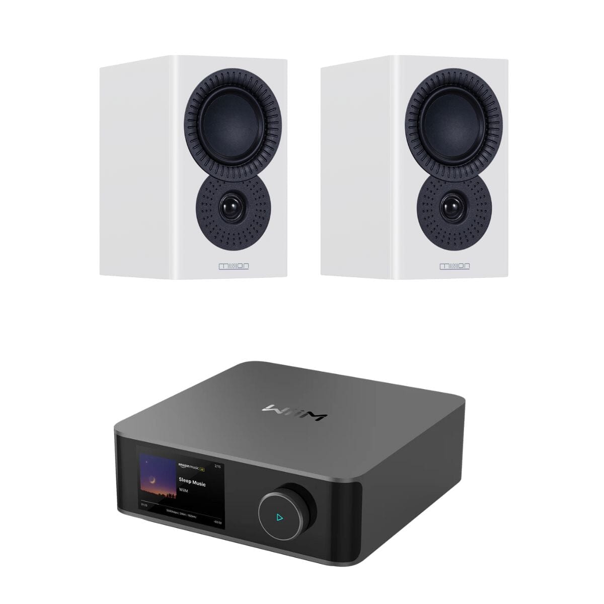 WiiM AMP Ultra + Mission LX-1 Bookshelf Speakers HiFi Systems WiiM / Mission Lux White Space Grey 