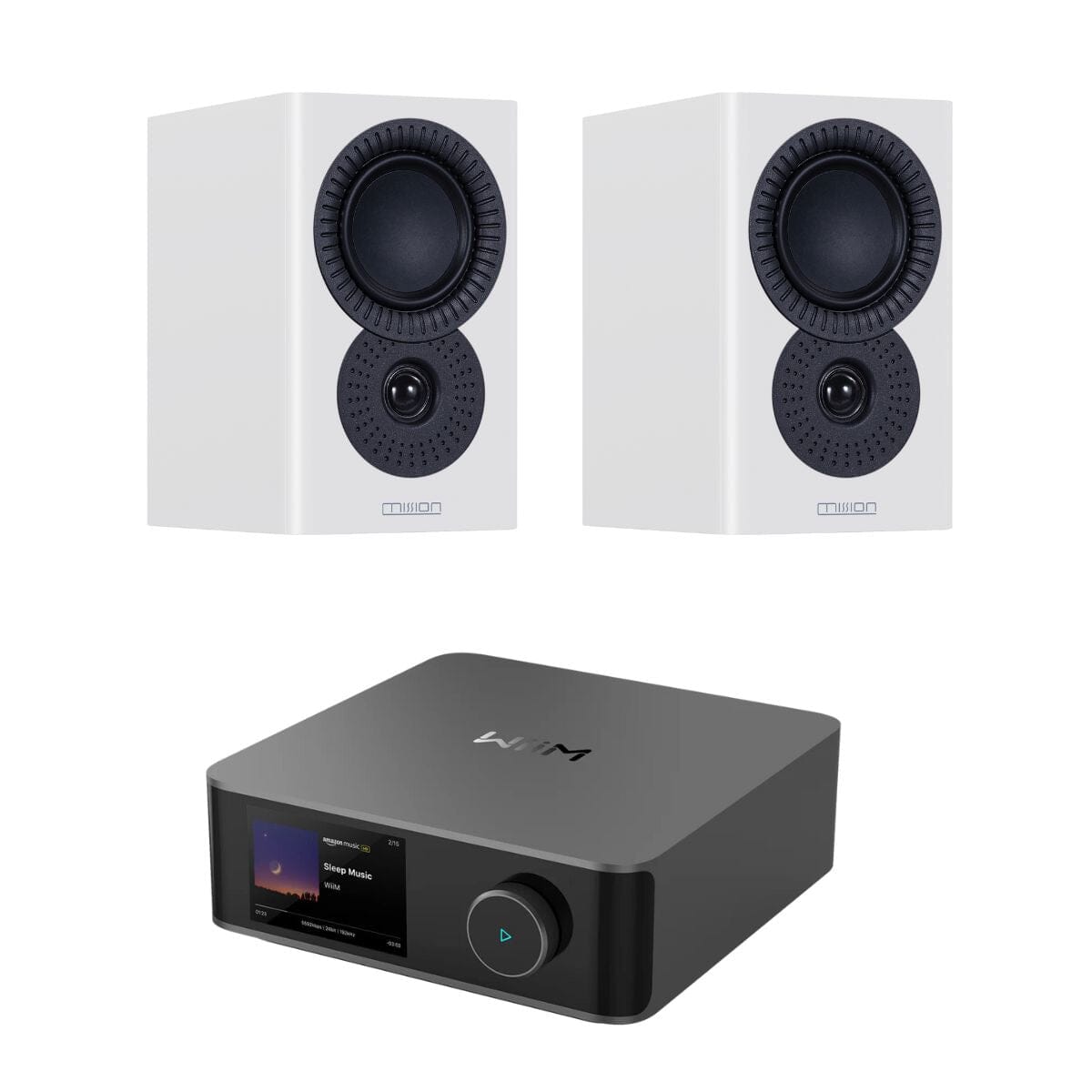 WiiM AMP Ultra + Mission LX-2 Bookshelf Speakers - K&B Audio