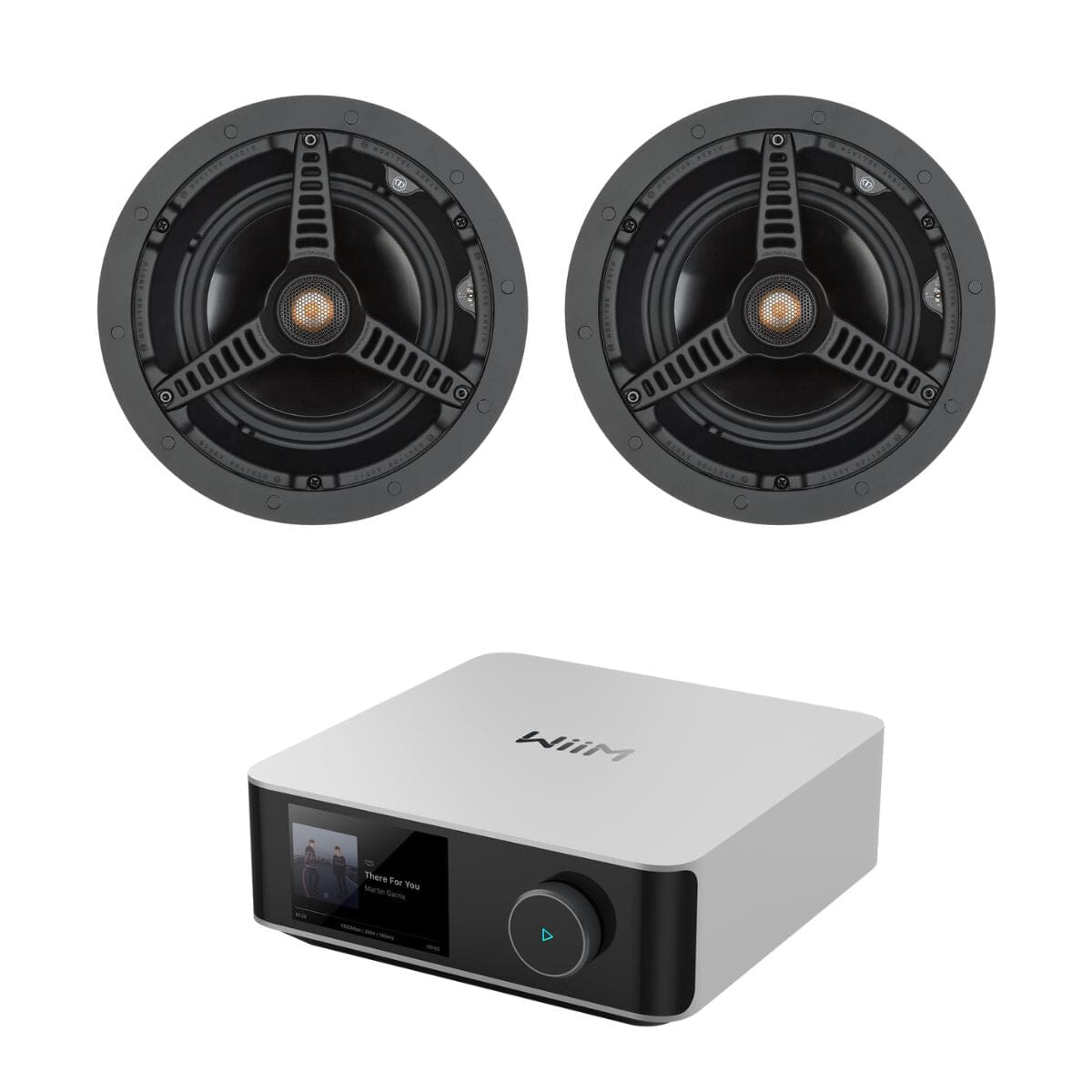 WiiM AMP Ultra + Monitor Audio C165 Ceiling Speakers - 6.5" In Ceiling Speaker Systems WiiM / Monitor Audio Silver 