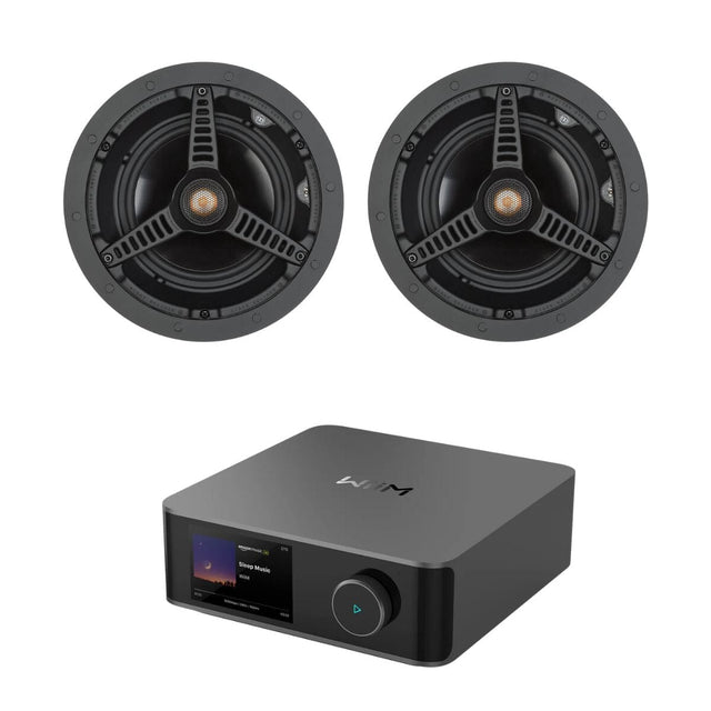 WiiM AMP Ultra + Monitor Audio C165 Ceiling Speakers - 6.5" In Ceiling Speaker Systems WiiM / Monitor Audio Space Grey 