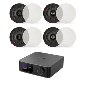 WiiM AMP Ultra + QI65CE 6.5" Ceiling Speaker System with Wi-Fi, Bluetooth, HDMI - K&B Audio