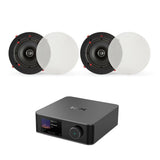 WiiM AMP Ultra + QI65CE 6.5" Ceiling Speaker System with Wi-Fi, Bluetooth, HDMI - K&B Audio