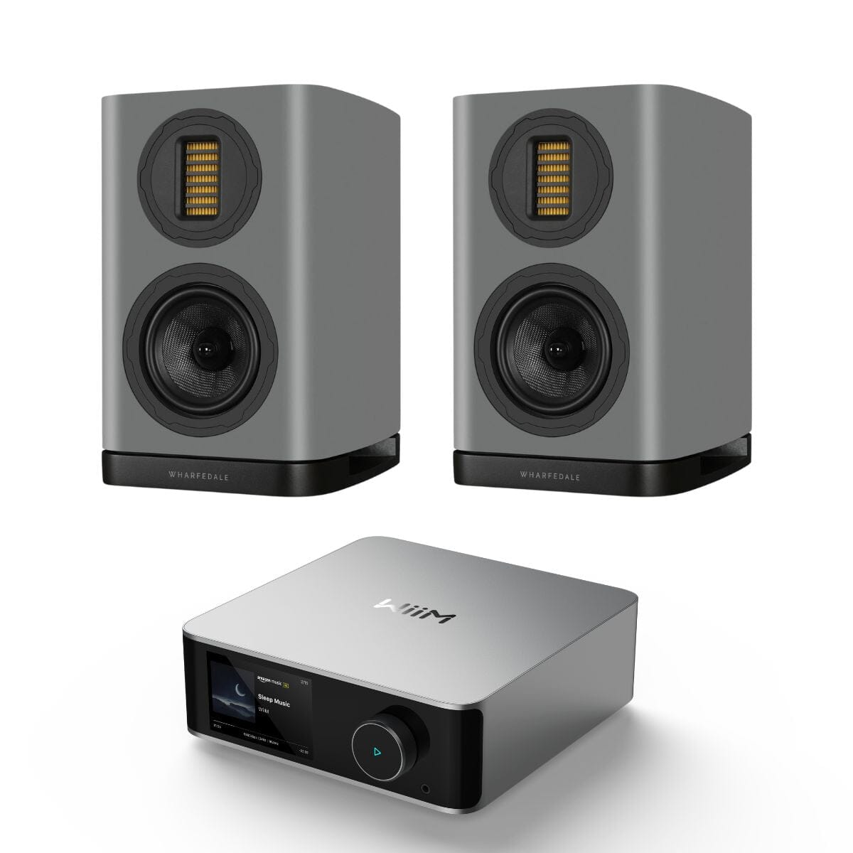 WiiM AMP Ultra + Wharfedale EVO 5.1 Bookshelf Speakers (Pair) - K&B Audio