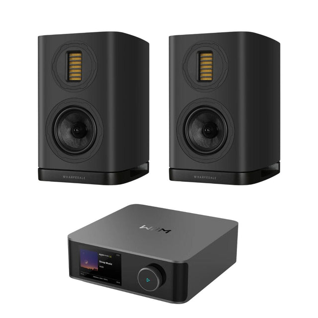 WiiM AMP Ultra + Wharfedale EVO 5.1 Bookshelf Speakers (Pair) - K&B Audio