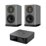 WiiM AMP Ultra + Wharfedale EVO 5.1 Bookshelf Speakers (Pair) - K&B Audio