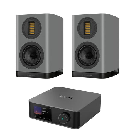WiiM AMP Ultra + Wharfedale EVO 5.1 Bookshelf Speakers (Pair) - K&B Audio
