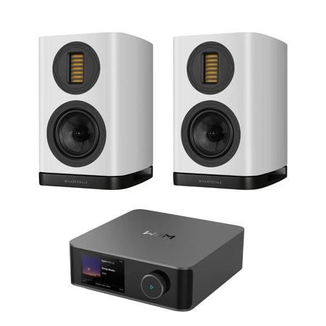 WiiM AMP Ultra + Wharfedale EVO 5.1 Bookshelf Speakers (Pair) - K&B Audio
