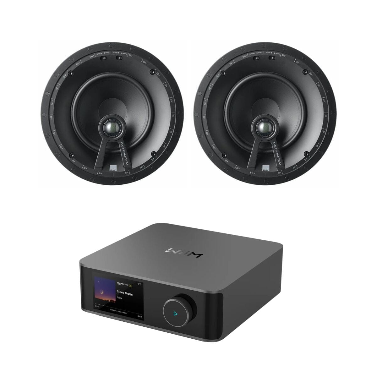 WiiM AMP Ultra Wi-Fi & Bluetooth Amplifier + DALI Phantom E-60 6.5" Ceiling Speakers - K&B Audio
