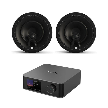 WiiM AMP Ultra Wi-Fi & Bluetooth Amplifier + DALI Phantom E-60 WR 6.5" Ceiling Speakers - K&B Audio