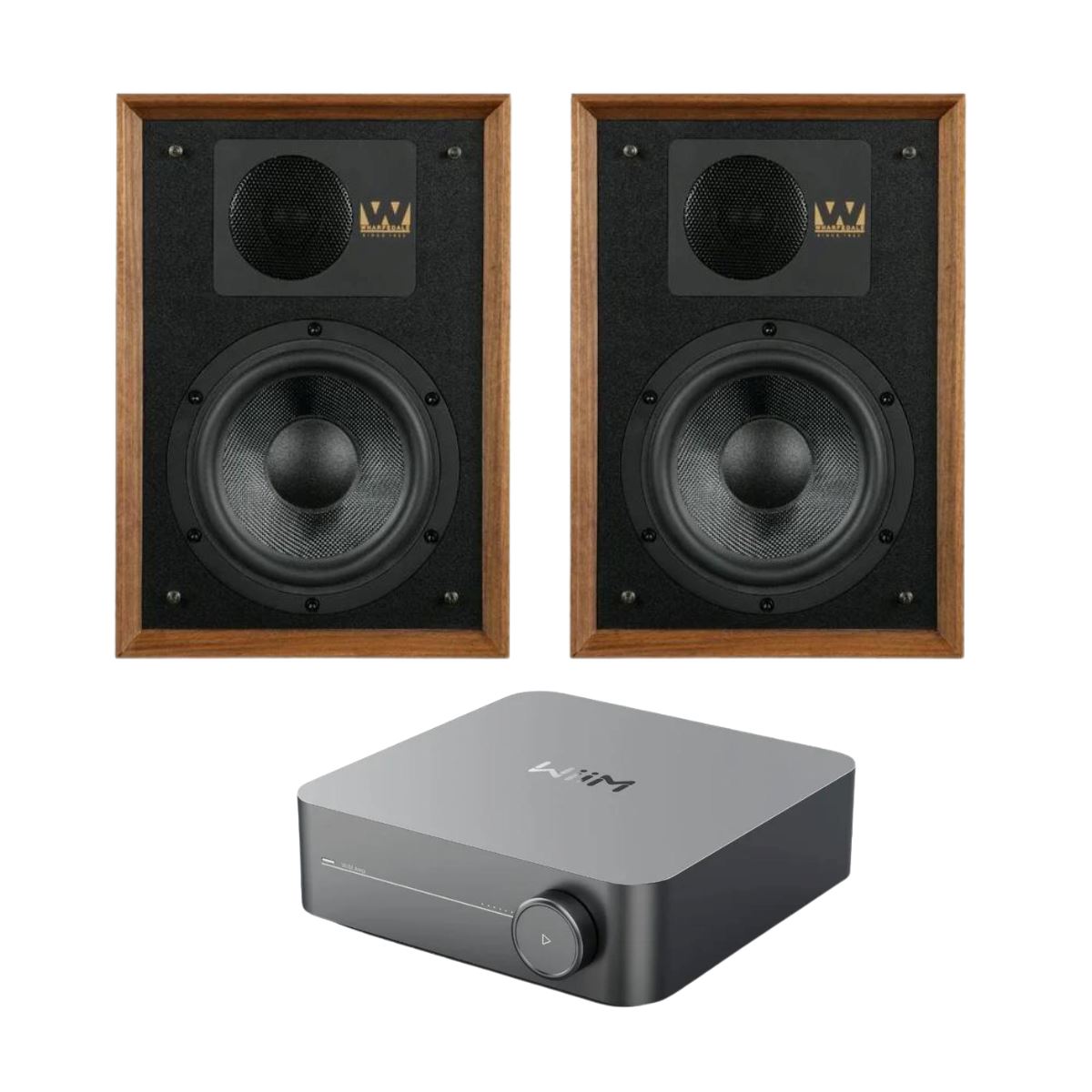 WiiM AMP Wharfedale Denton 85 Bookshelf Speakers – K&B Audio