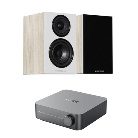 WiiM AMP + Wharfedale Diamond 12.0 4" Bookshelf Speakers - K&B Audio