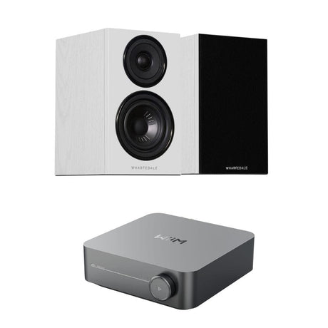 WiiM AMP + Wharfedale Diamond 12.0 4" Bookshelf Speakers - K&B Audio