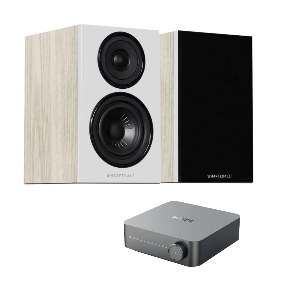 WiiM AMP + Wharfedale Diamond 12.1 Bookshelf Speakers - K&B Audio