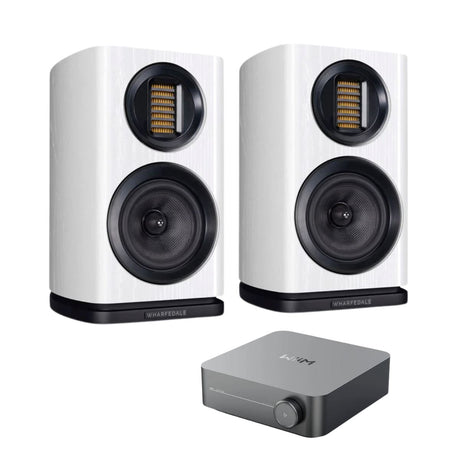 WiiM AMP + Wharfedale EVO 4.1 Bookshelf Speakers - K&B Audio