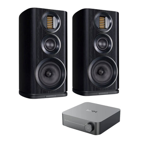 WiiM AMP + Wharfedale EVO 4.2 Bookshelf Speakers - K&B Audio