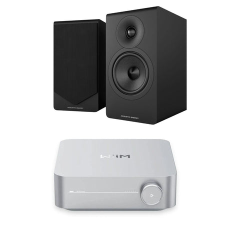 WiiM AMP Wi-Fi Amplifier + Acoustic Energy AE300² Bookshelf Speakers HiFi Systems WiiM / Acoustic Energy Black Silver 