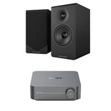 WiiM AMP Wi-Fi Amplifier + Acoustic Energy AE300² Bookshelf Speakers HiFi Systems WiiM / Acoustic Energy Black Space Grey 