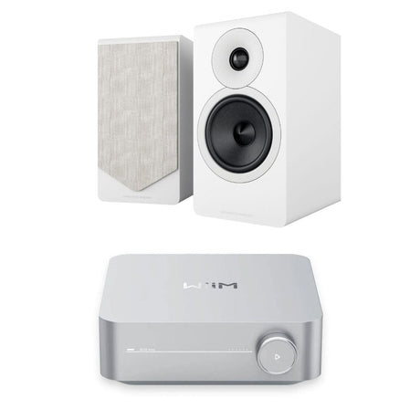 WiiM AMP Wi-Fi Amplifier + Acoustic Energy AE300² Bookshelf Speakers HiFi Systems WiiM / Acoustic Energy White Silver 