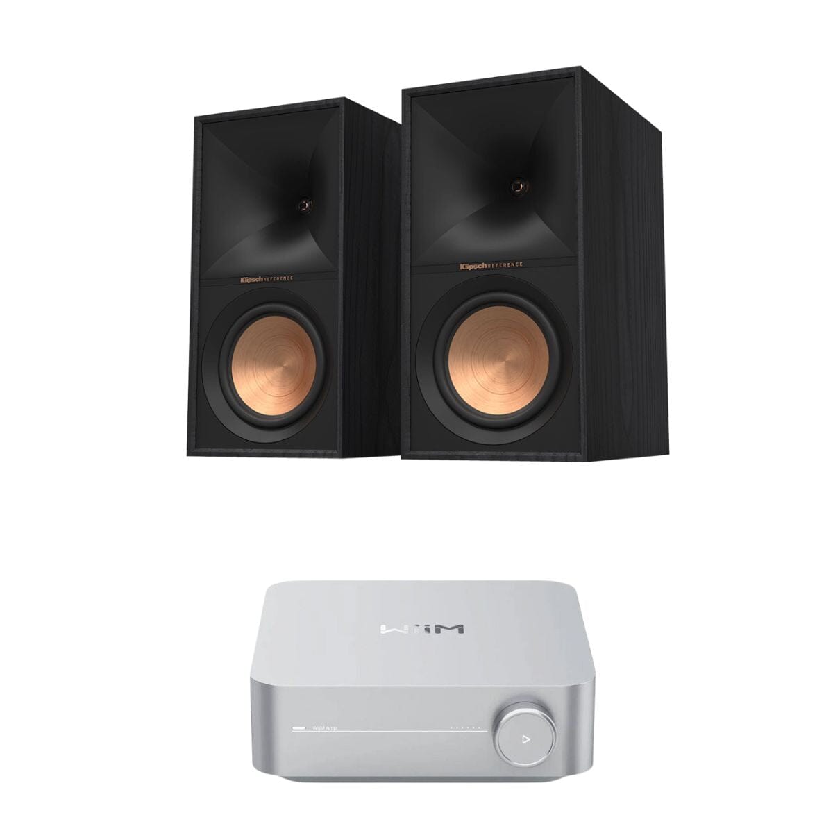 WiiM AMP Wi-Fi Amplifier + Klipsch R-60M 6.5" Bookshelf Speakers - K&B Audio